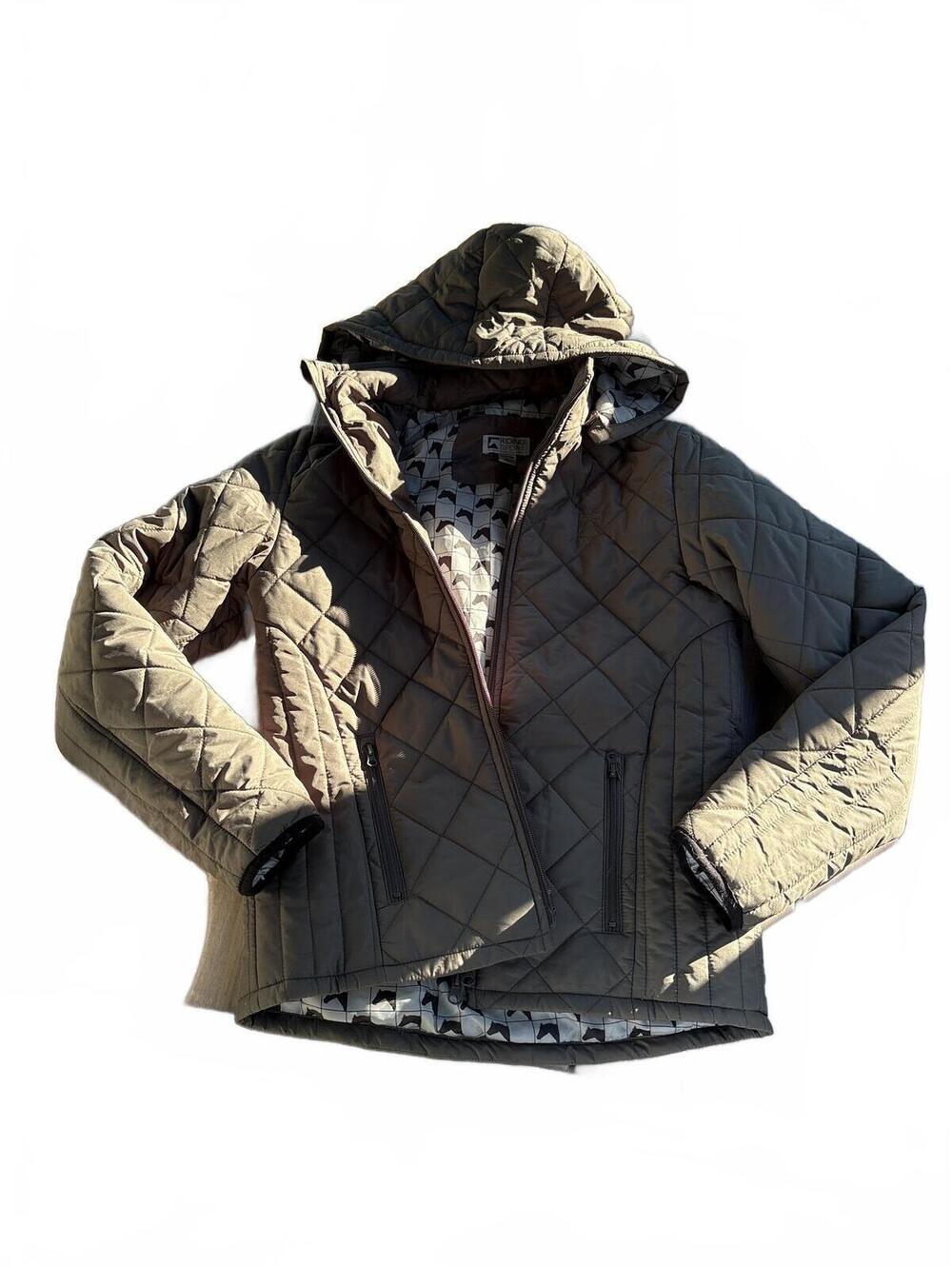 Riding Sport Quilted Hooded Zip Bethany Jacket Gray - Women’s XL